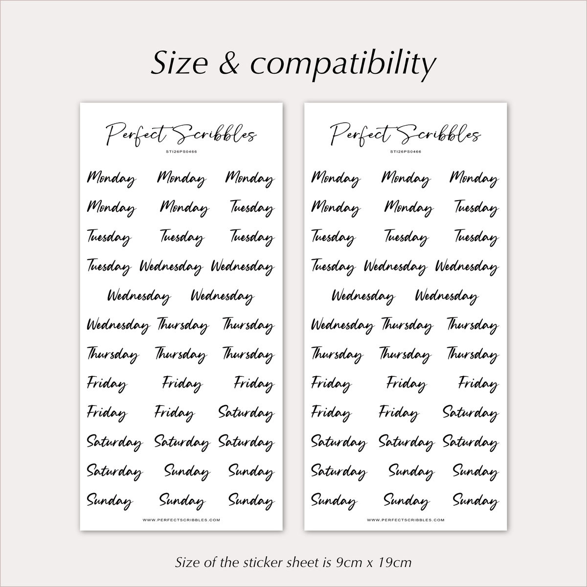WEEKDAY Stickers | Handwritten Planner Day Labels