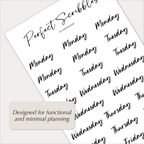 WEEKDAY Stickers | Handwritten Planner Day Labels