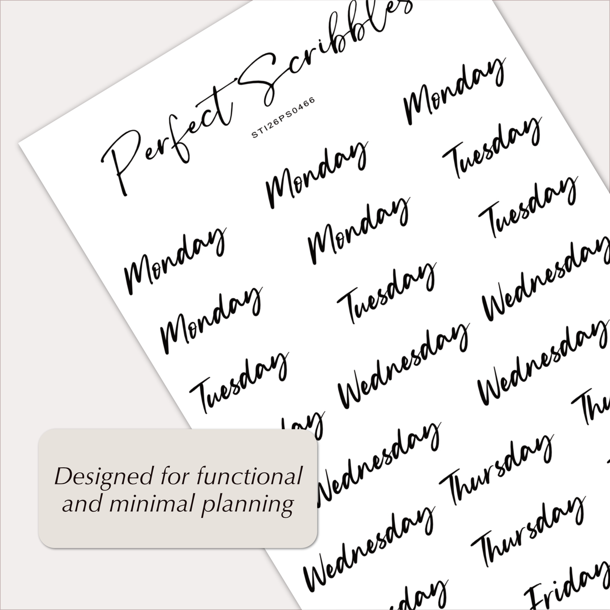 WEEKDAY Stickers | Handwritten Planner Day Labels
