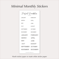 MONTH Stickers – Minimal Monthly Planner Labels