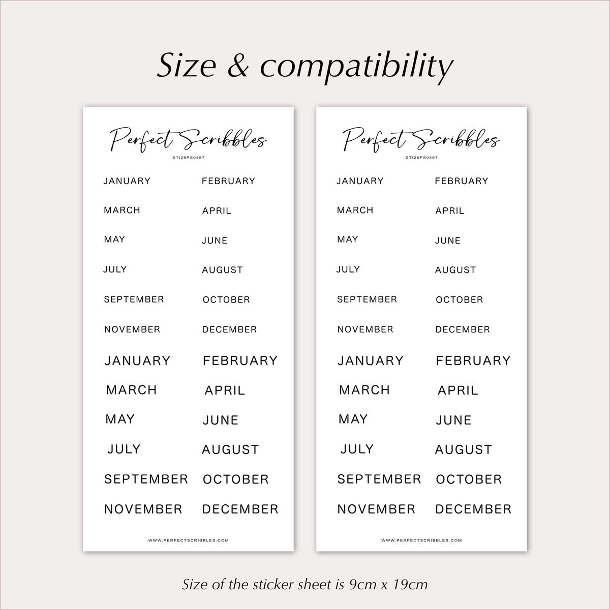 MONTH Stickers – Minimal Monthly Planner Labels