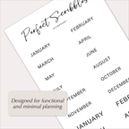 MONTH Stickers – Minimal Monthly Planner Labels