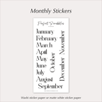 MONTH Stickers – Large Elegant Planner Month Names