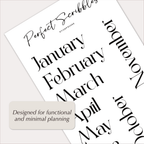MONTH Stickers – Large Elegant Planner Month Names