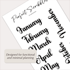 MONTH Stickers – Bold Script Monthly Planner Headers
