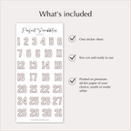 DATE Stickers – Vintage Outline Planner Numbers 1–31