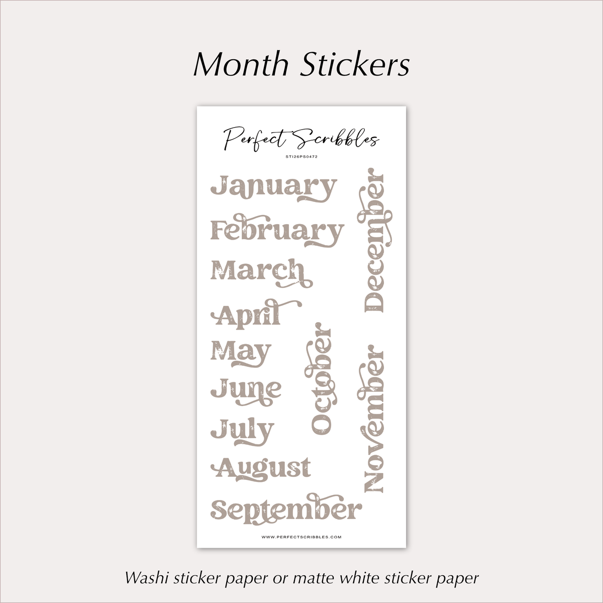 MONTH Stickers – Vintage Decorative Planner Headers