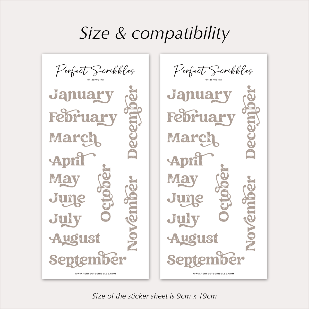 MONTH Stickers – Vintage Decorative Planner Headers