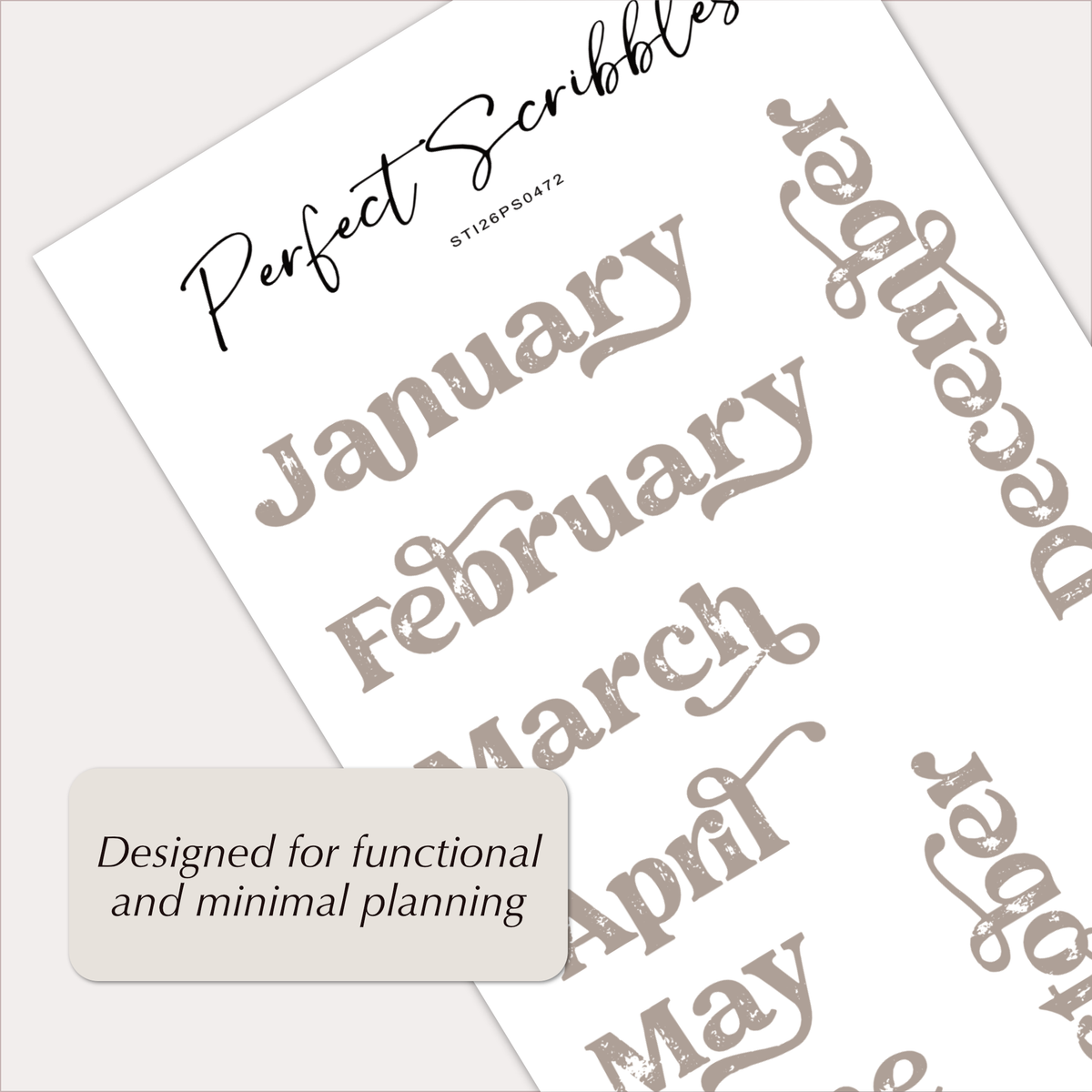 MONTH Stickers – Vintage Decorative Planner Headers