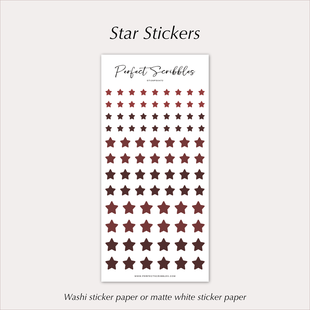 RED STAR Stickers – Planner & Journal Icon Stars