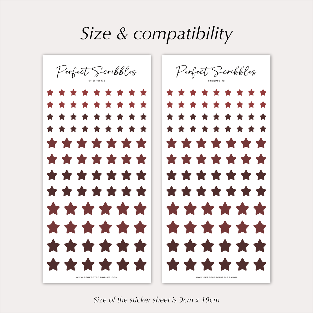 RED STAR Stickers – Planner & Journal Icon Stars