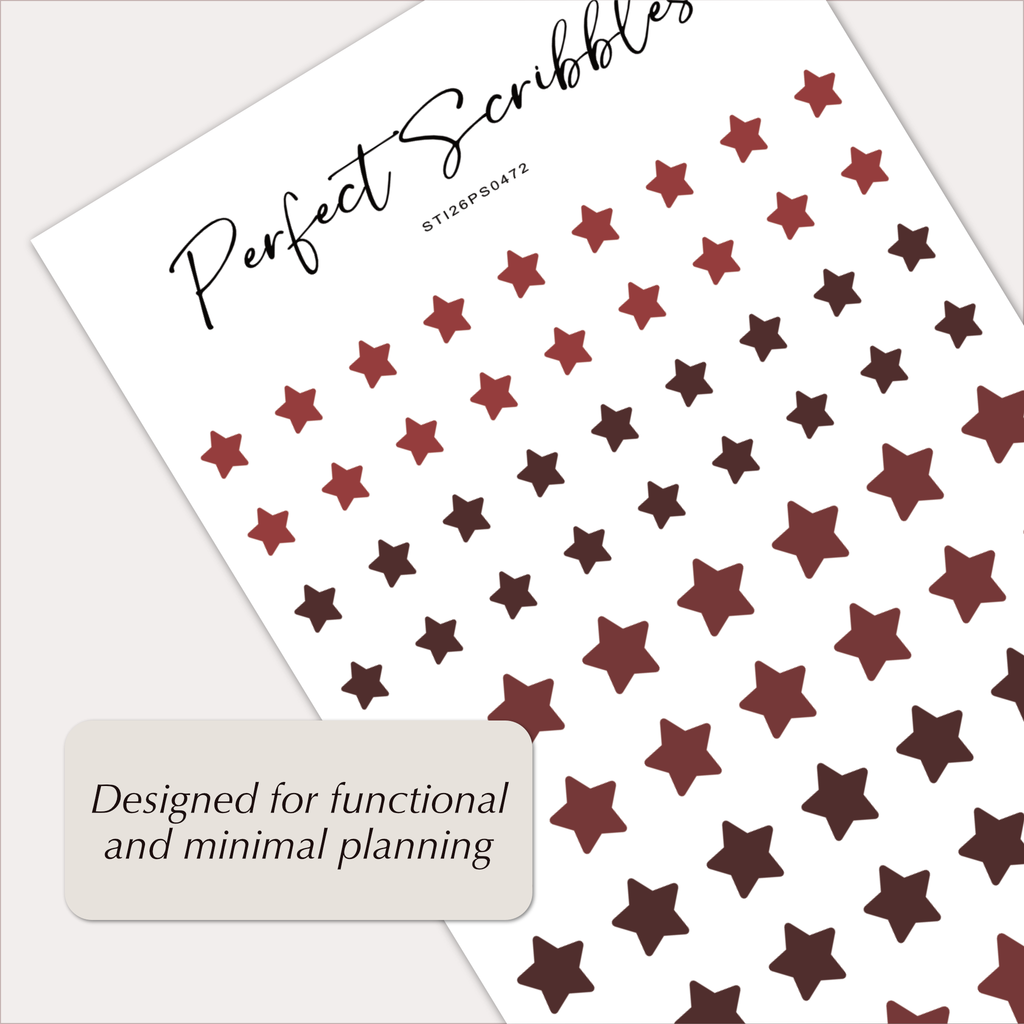 RED STAR Stickers – Planner & Journal Icon Stars