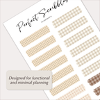 GRID WASHI Tape Stickers – Neutral Plaid & Check Patterns