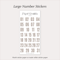 DATE Stickers – Neutral Distressed Planner Numbers 01–31