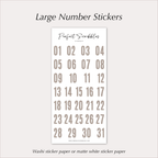 DATE Stickers – Neutral Distressed Planner Numbers 01–31
