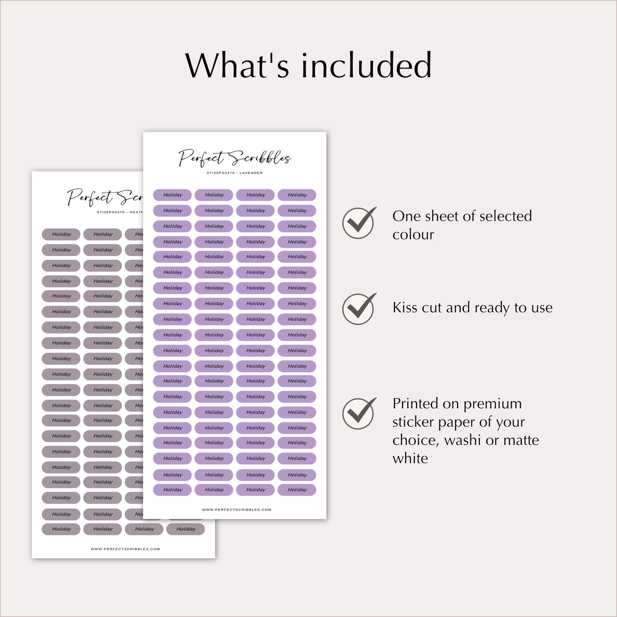 HOLIDAY Planner Stickers – Minimal Capsule Labels