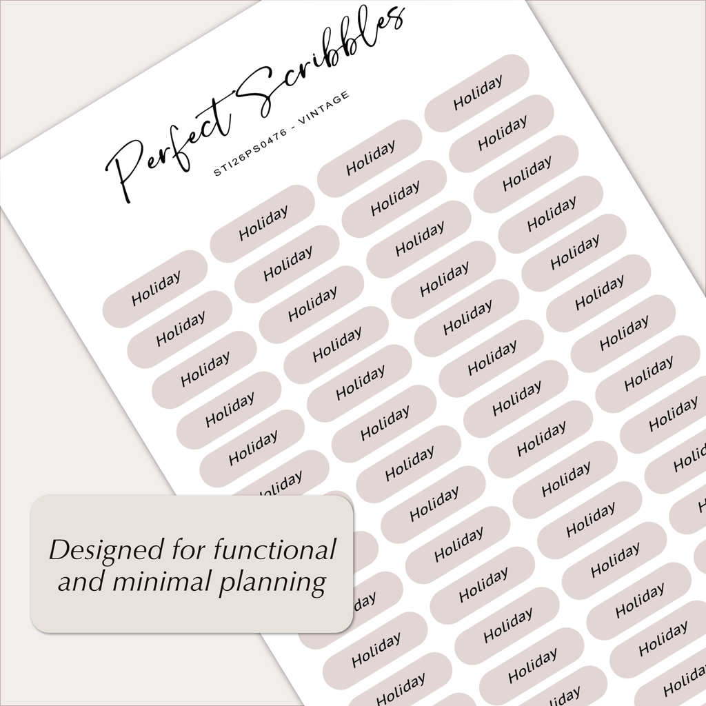 HOLIDAY Planner Stickers – Minimal Capsule Labels