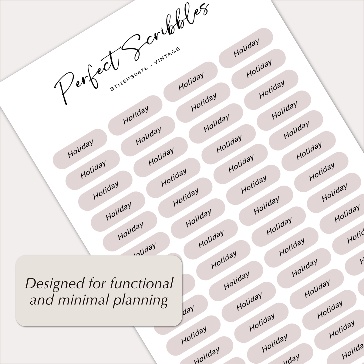 HOLIDAY Planner Stickers – Minimal Capsule Labels