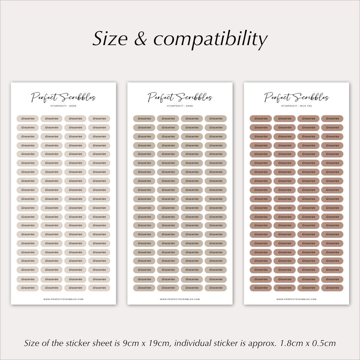 GROCERIES Planner Stickers – Minimal Capsule Labels
