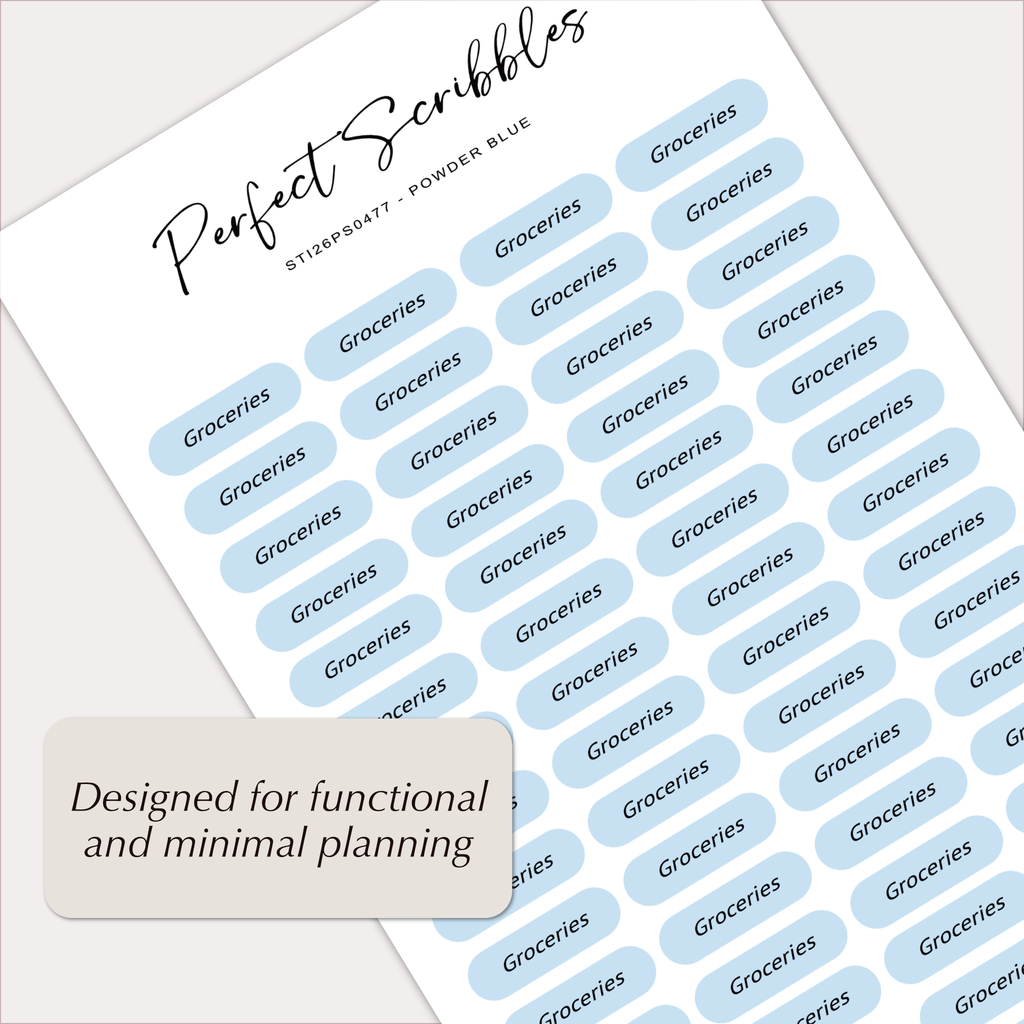 GROCERIES Planner Stickers – Minimal Capsule Labels