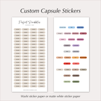 CUSTOM TEXT Planner Stickers – Personalised Capsule Labels