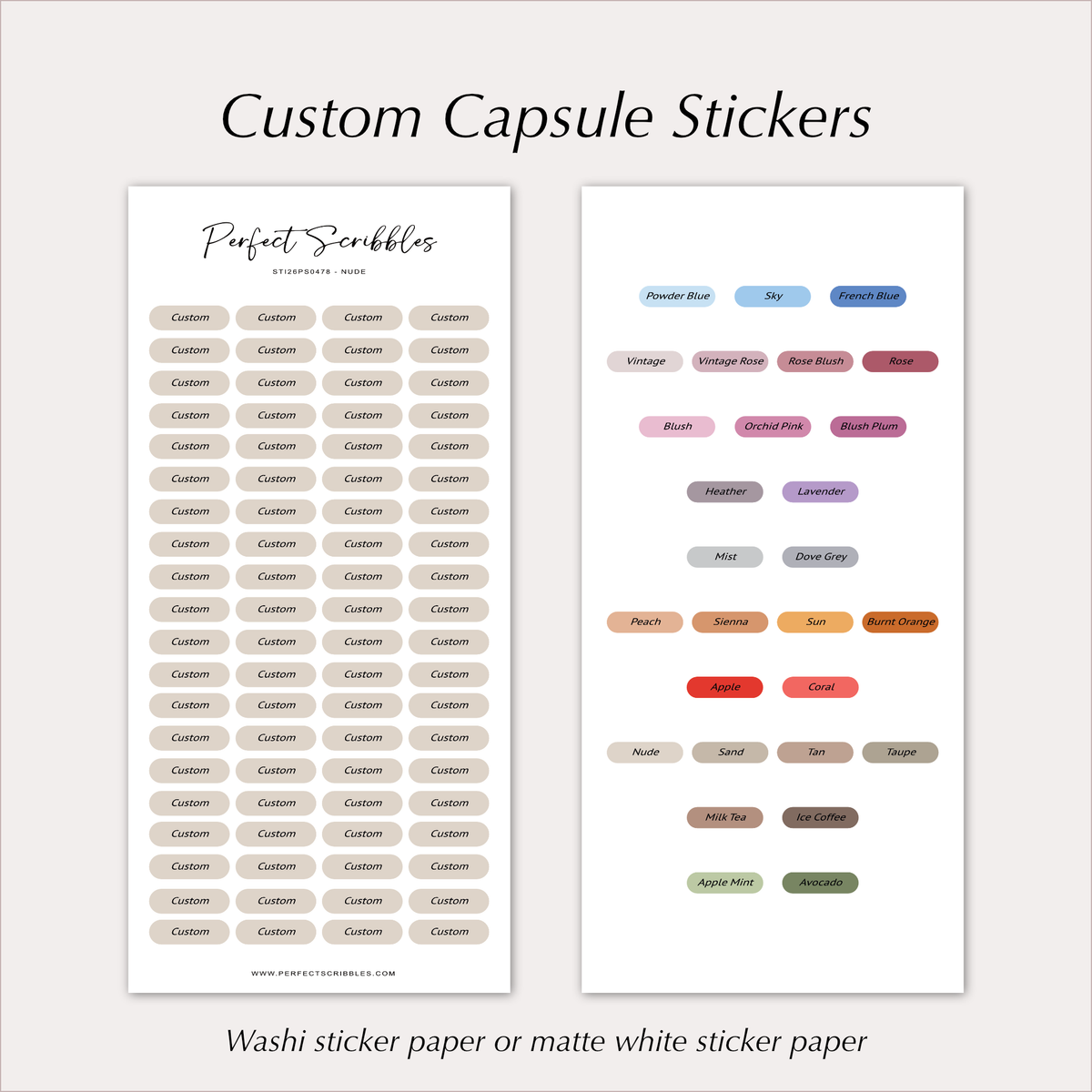 CUSTOM TEXT Planner Stickers – Personalised Capsule Labels
