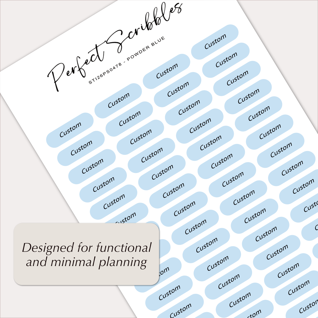 CUSTOM TEXT Planner Stickers – Personalised Capsule Labels