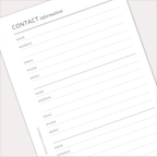 CONTACT INFORMATION Planner Inserts – Address & Contact Details Pages