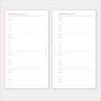 CONTACT INFORMATION Planner Inserts – Address & Contact Details Pages