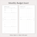 MONTHLY BUDGET Planner Inserts – Budget & Expense Tracker Pages