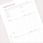 MONTHLY BUDGET Planner Inserts – Budget & Expense Tracker Pages