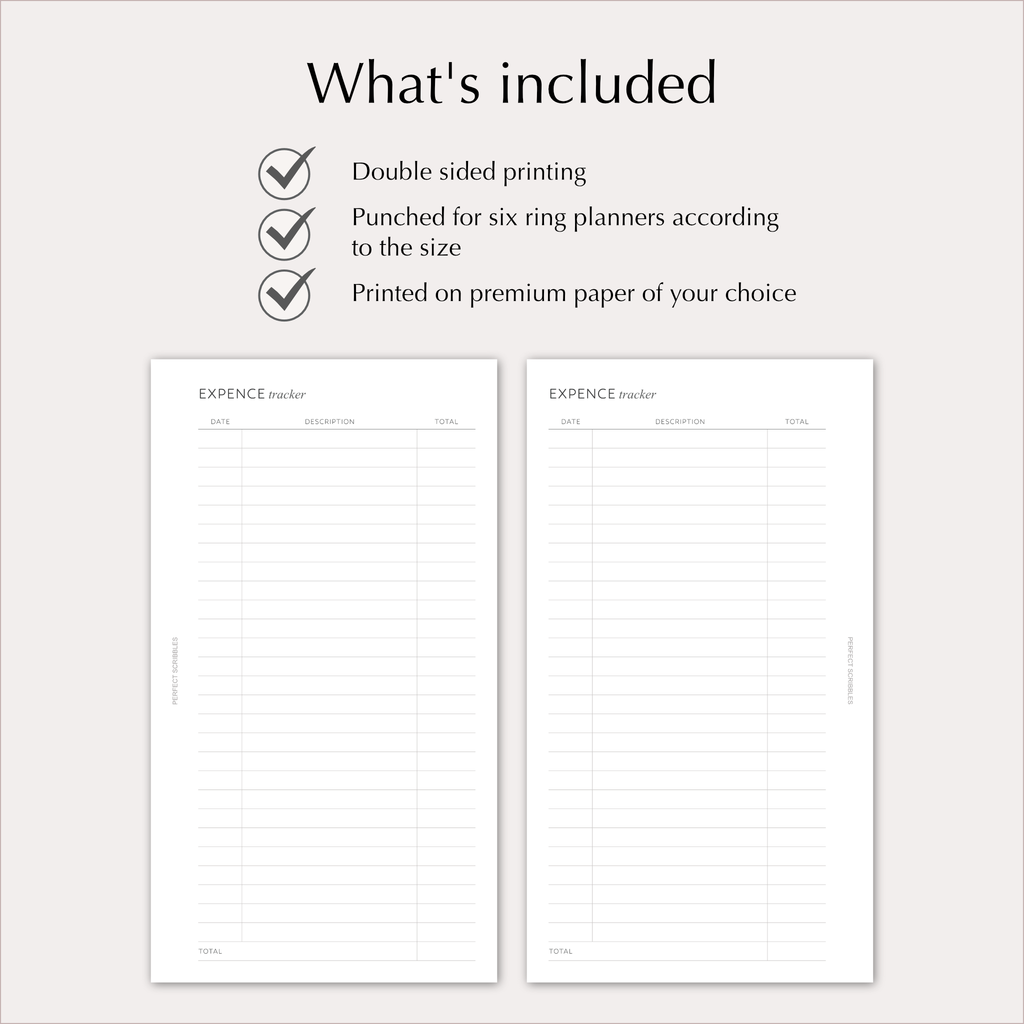 EXPENSE TRACKER Planner Inserts – Spending & Finance Log