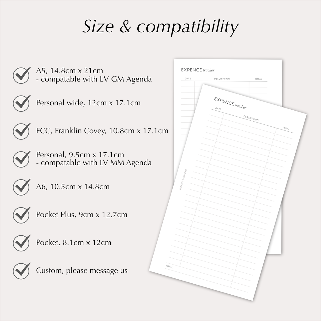 EXPENSE TRACKER Planner Inserts – Spending & Finance Log