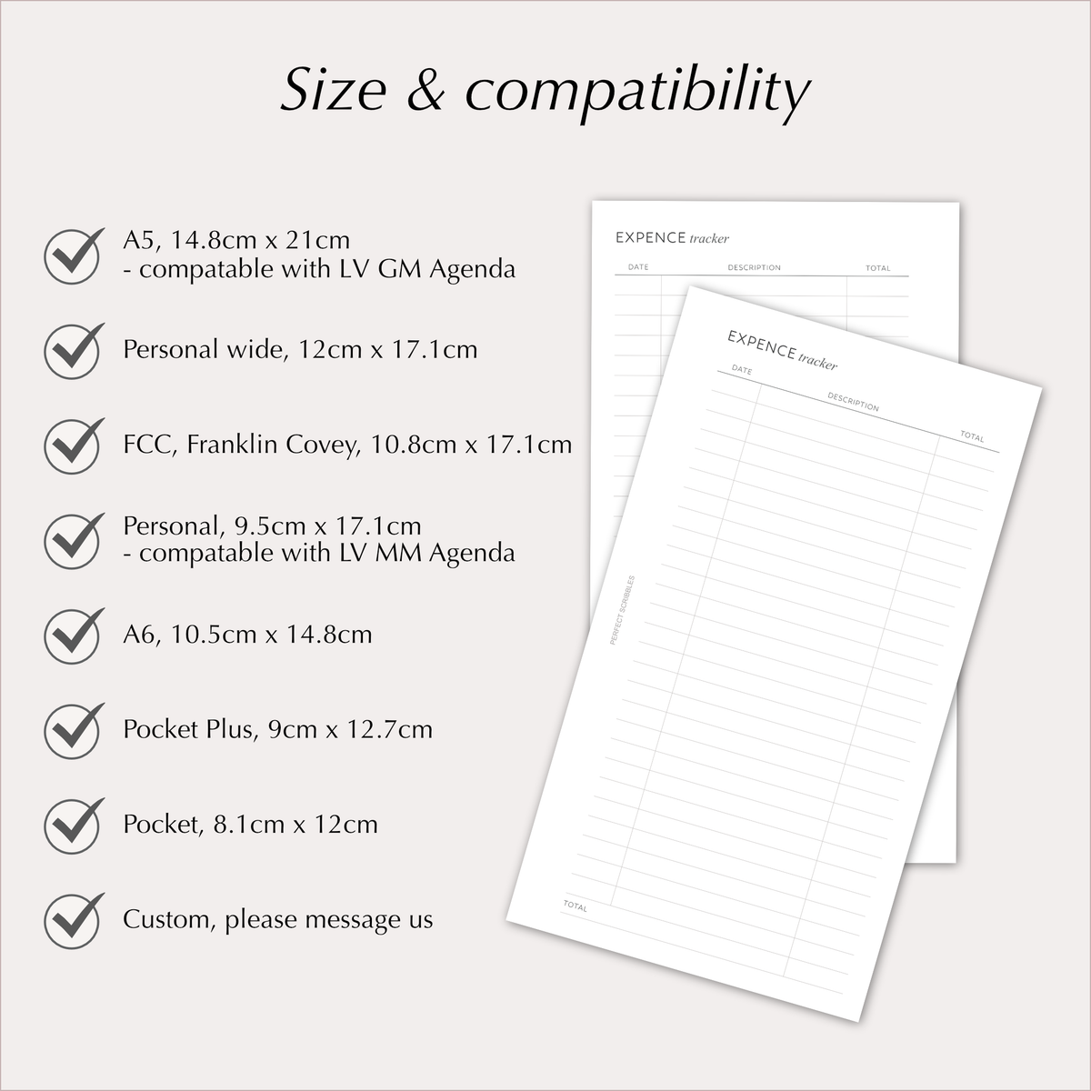 EXPENSE TRACKER Planner Inserts – Spending & Finance Log