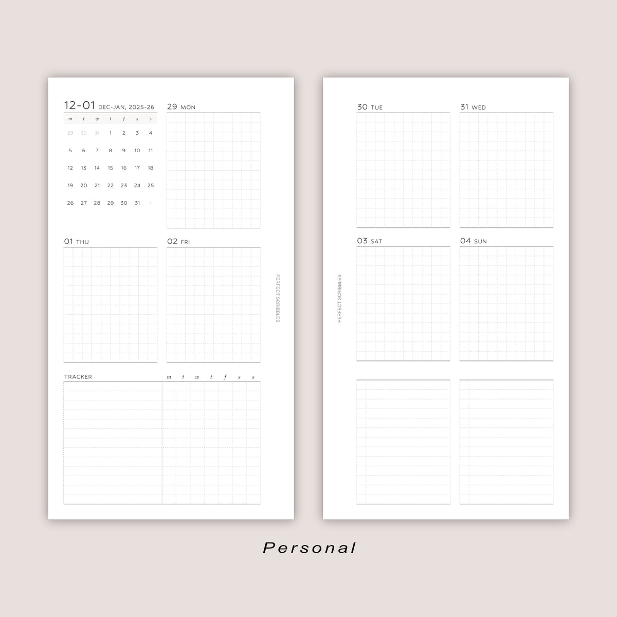 2026 DATED Weekly Planner Inserts | With tracker | PRINTED
