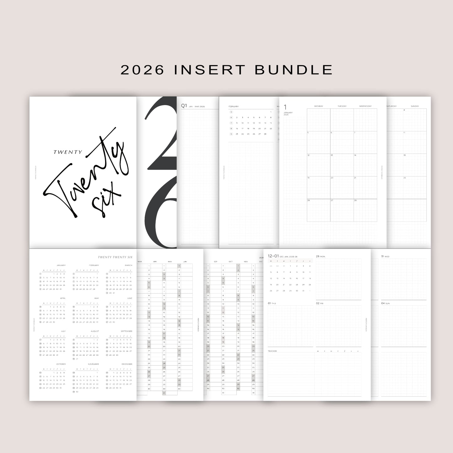2026 DATED Insert Planner Bundle | PRINTED