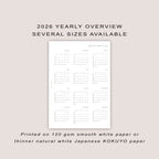 2026 Yearly Overview Insert | PRINTED