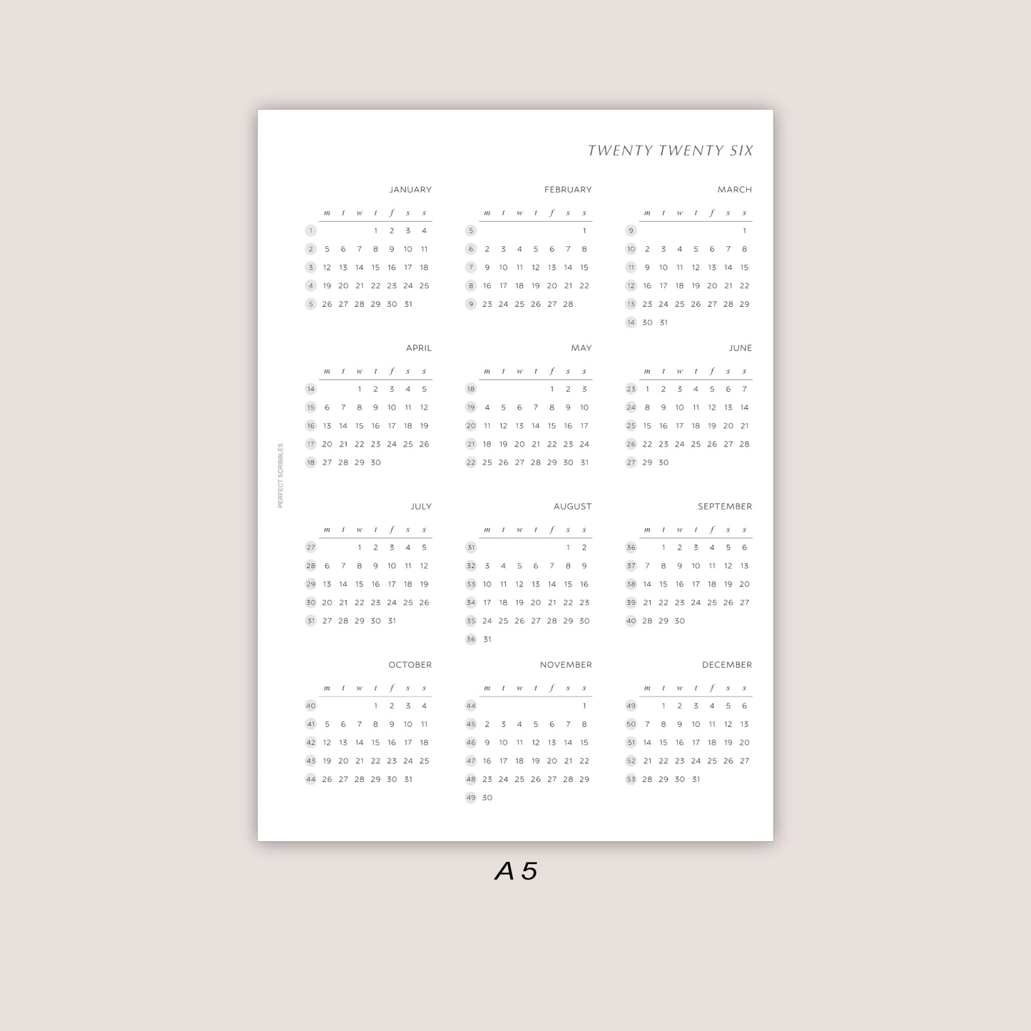 2026 Yearly Overview Insert | PRINTED