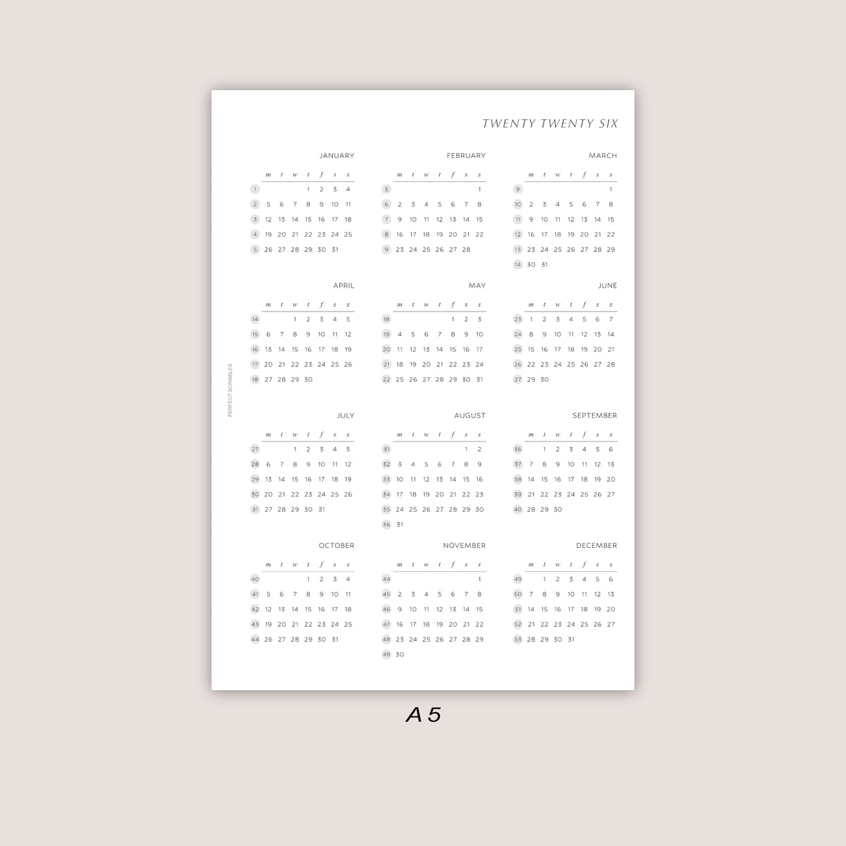 2026 Yearly Overview Insert | PRINTED