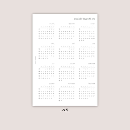 2026 Yearly Overview Insert | PRINTED