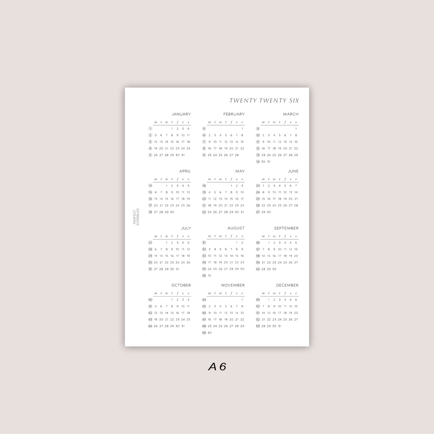 2026 Yearly Overview Insert | PRINTED