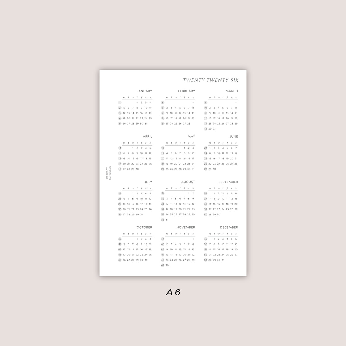 2026 Yearly Overview Insert | PRINTED
