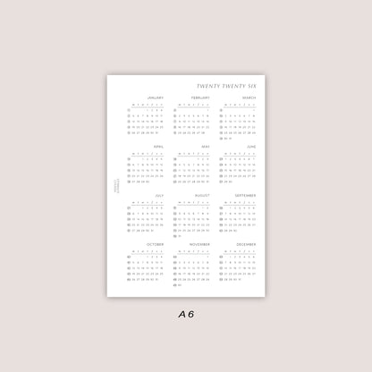 2026 Yearly Overview Insert | PRINTED