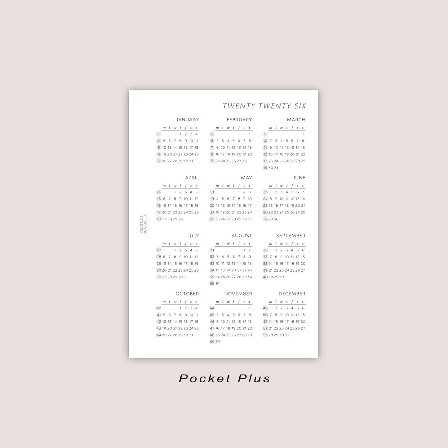 2026 Yearly Overview Insert | PRINTED