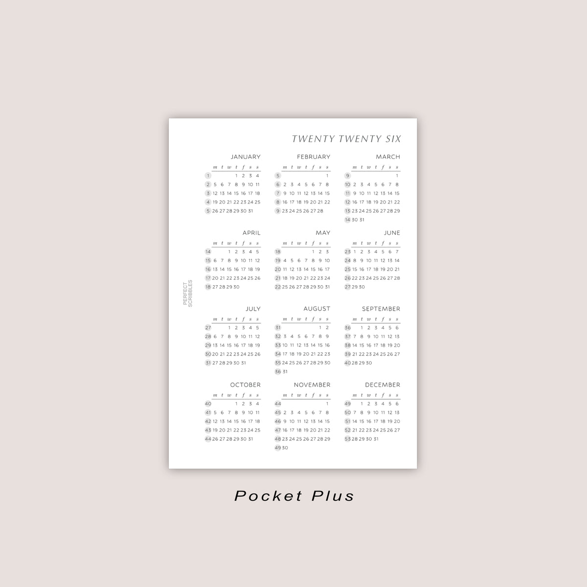 2026 Yearly Overview Insert | PRINTED