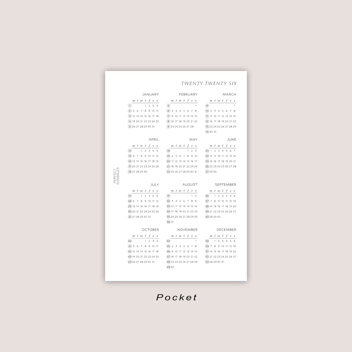 2026 Yearly Overview Insert | PRINTED