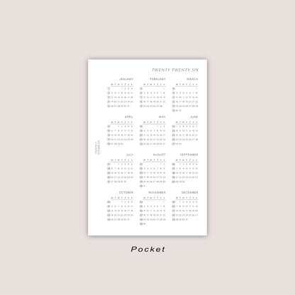 2026 Yearly Overview Insert | PRINTED
