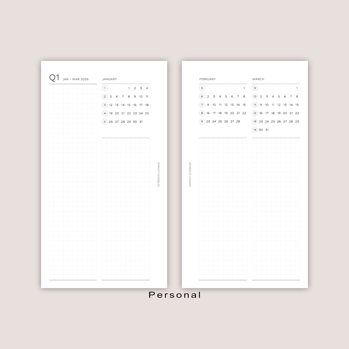 2026 DATED Yearly Overview and Quarterly Planner Inserts | PRINTED