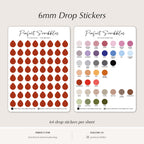6mm Drop Planner Stickers | Functional Colour Coding Dots