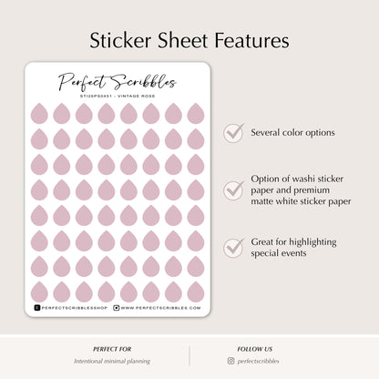6mm Drop Planner Stickers | Functional Colour Coding Dots